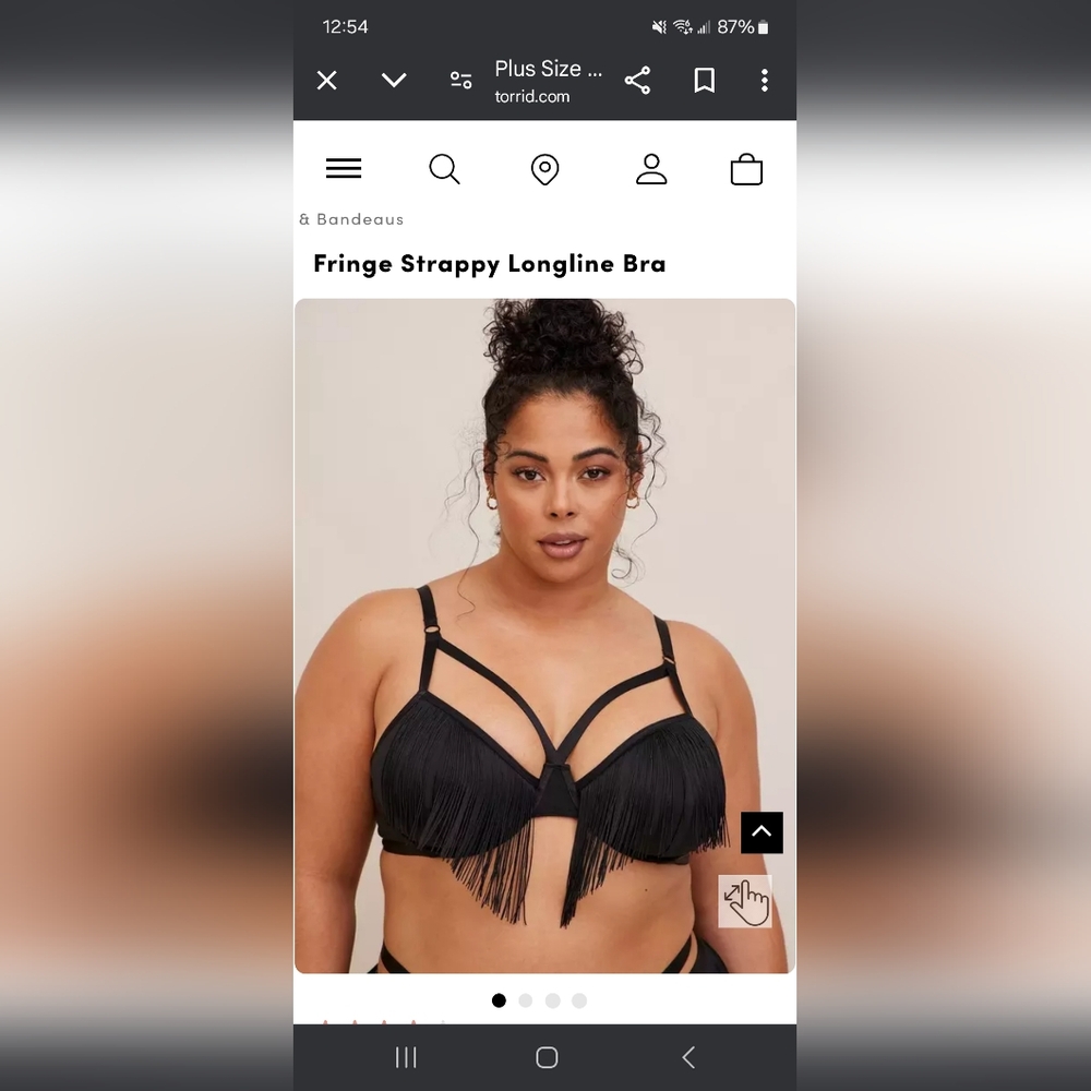 Torrid Fringe Strappy Longline Bra Size 4